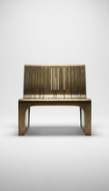 Architectural bench in aged brass