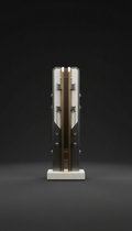 Monolith fitness tower in brushed steel