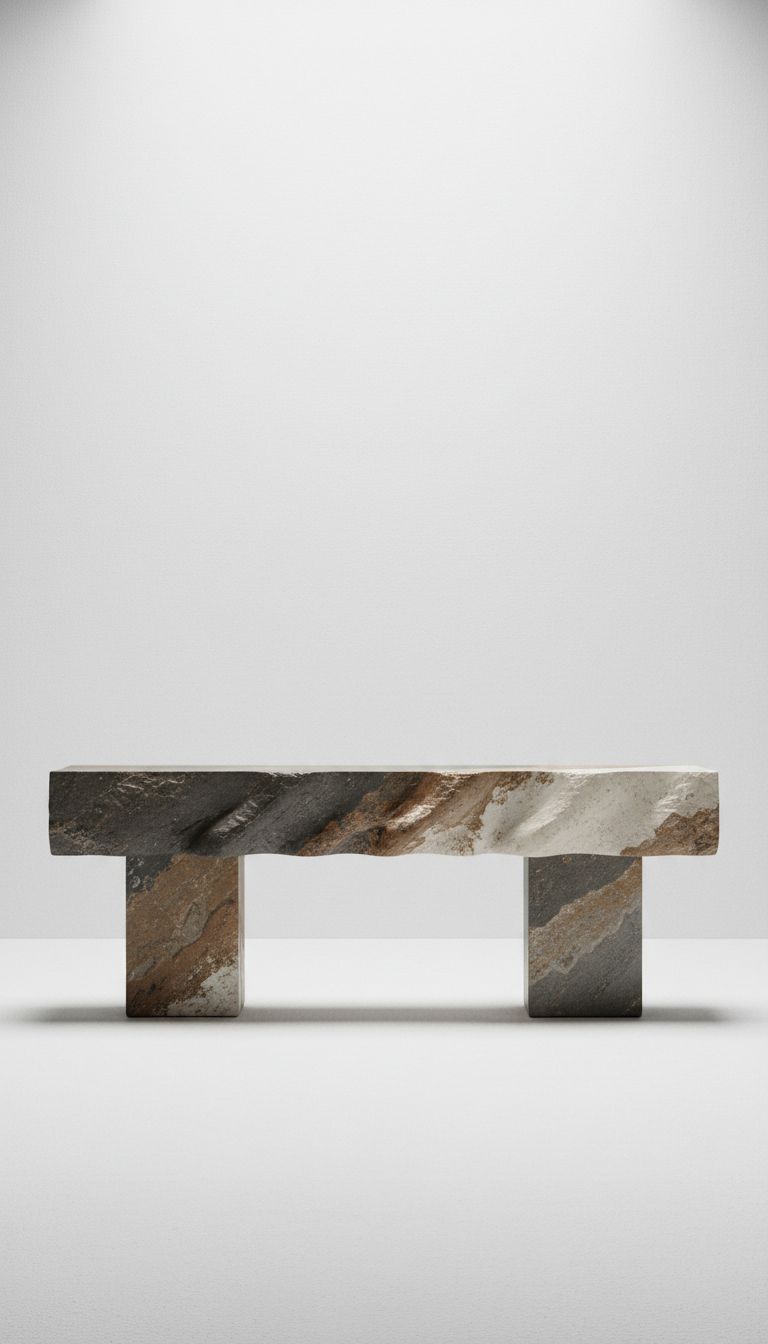 Sculpted stone console table