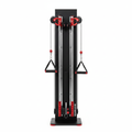 Slim flat-panel cable machine in matte black on white background
