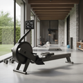 Premium foldable magnetic rowing machine in a luxury home gym